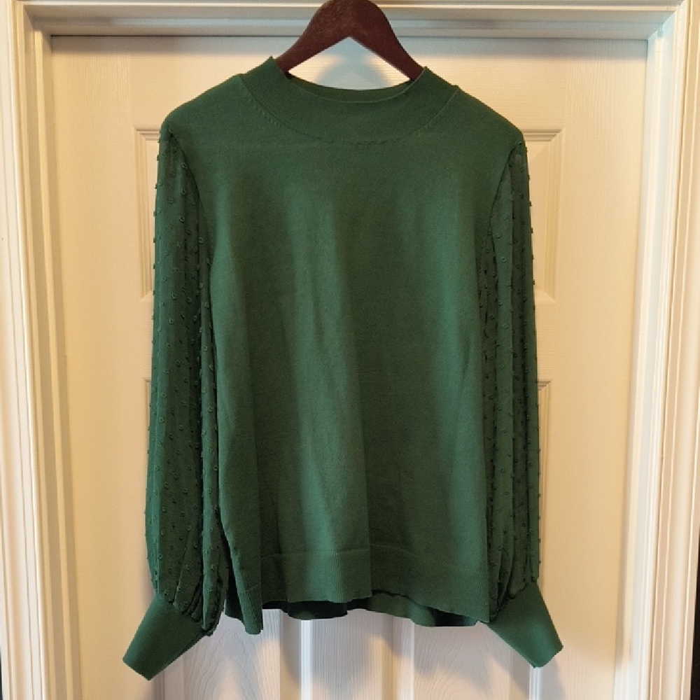 CeCe Forest Green Knit Top XL